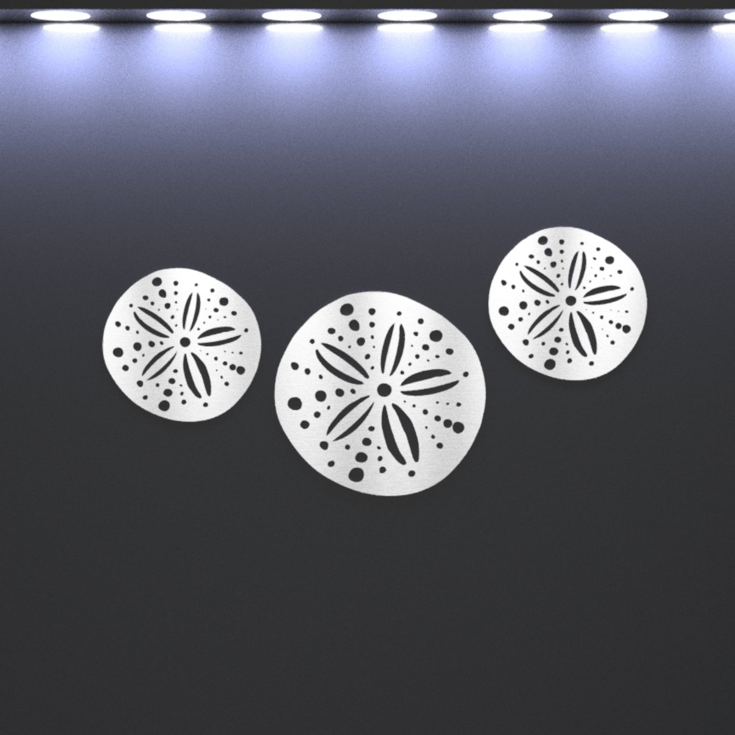 3-Pack Metal Sand Dollars - beach decor - fishing - Northern Forge, LLC