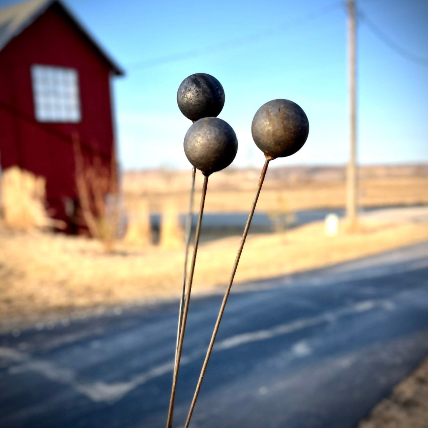 3 - Pack Rustic Metal Balls - Garden Art - garden - garden art - Northern Forge, LLC