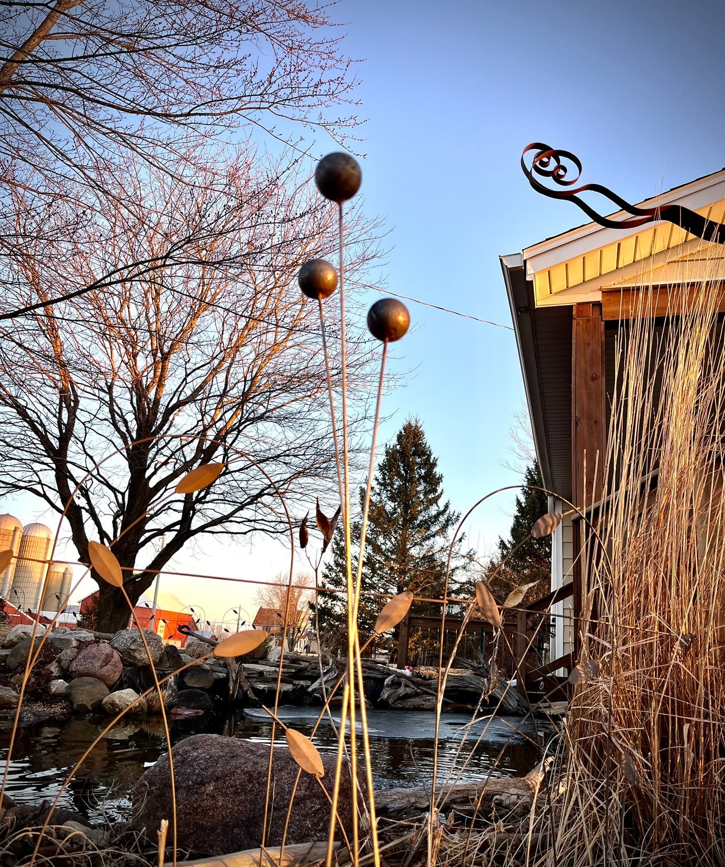 3 - Pack Rustic Metal Balls - Garden Art - garden - garden art - Northern Forge, LLC