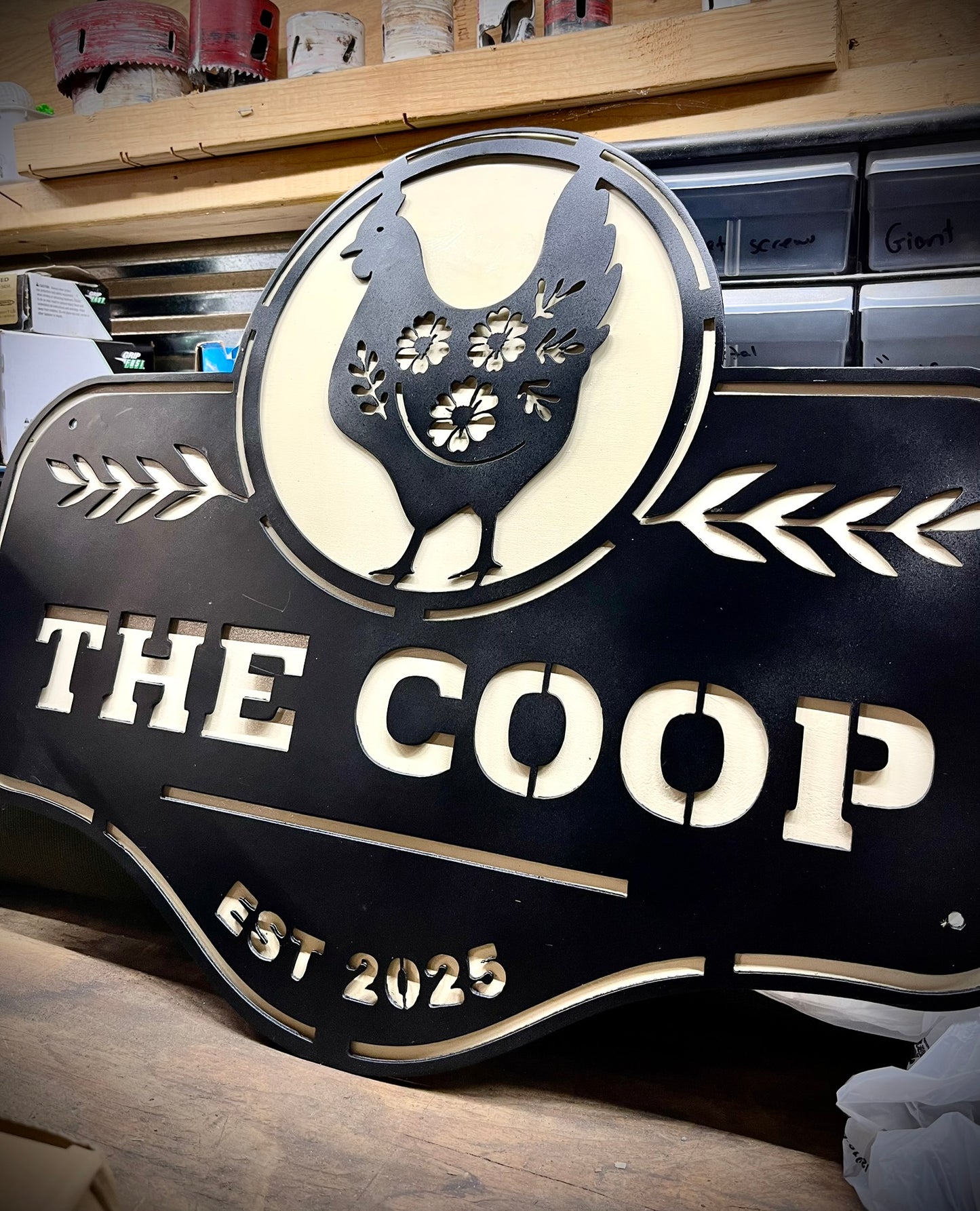 The Coop Sign - Layered Steel - Customizable