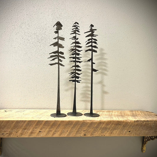 3-Pack Standing Steel Pine Trees