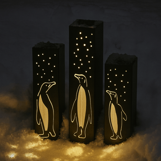 Arctic Glow Solar Tubes | Penguins | 10 - inch, 12 - inch, 14 - inch - christmas - christmas solar lights - Northern Forge, LLC