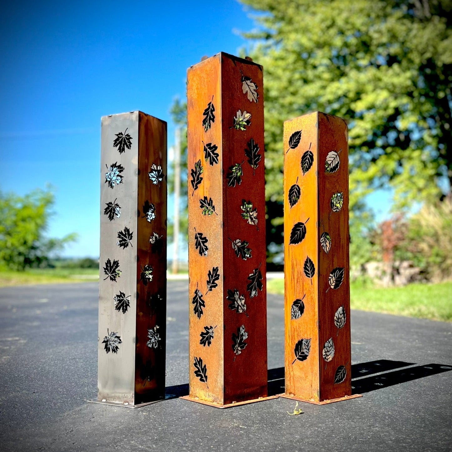 Autumn Glow Luminary Collection - Solar Pillars - autumn solar lights - fall - Northern Forge, LLC