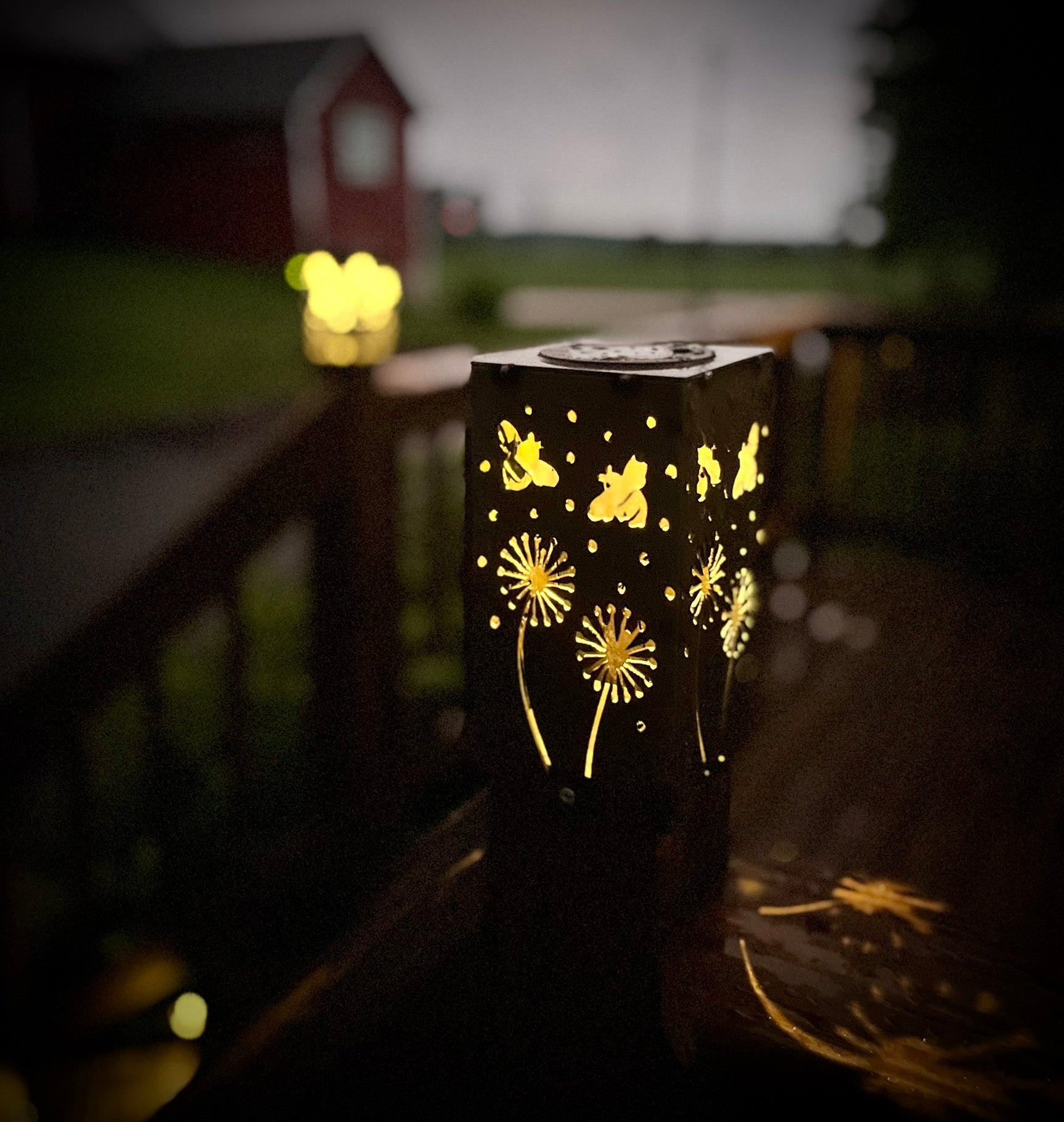 Bumblebees Steel Solar Post Cap | 4x4 Posts - 4x4 post light topper - accent lights - Northern Forge, LLC