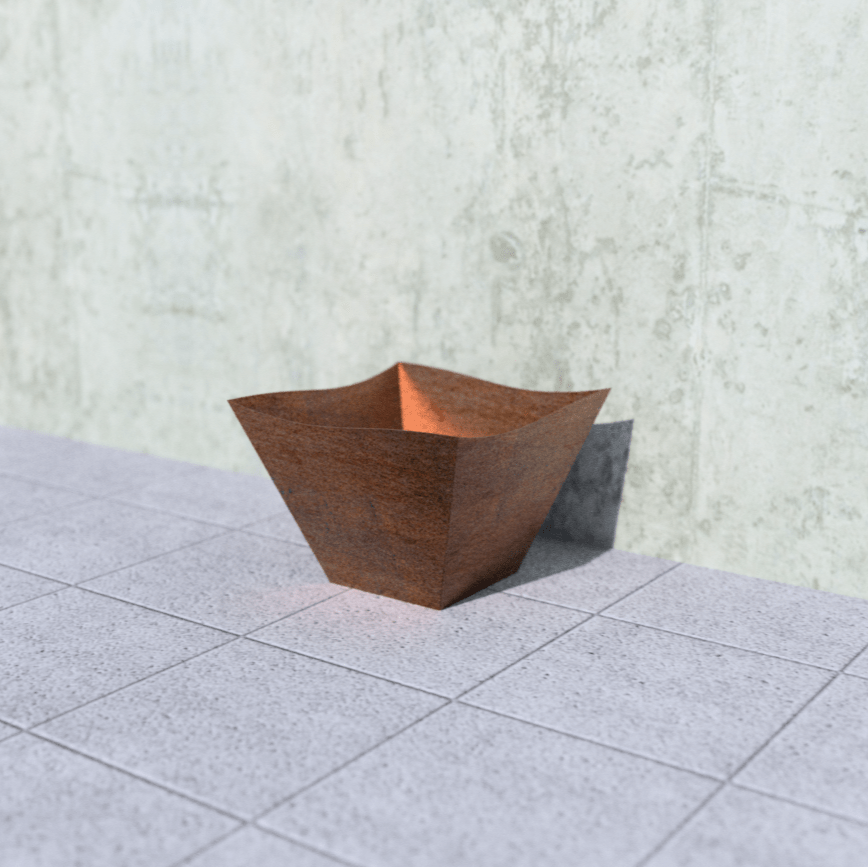 Corten Steel Tapered Wavy Top Planter - Multiple Sizes - corten planter - corten pond - Northern Forge, LLC
