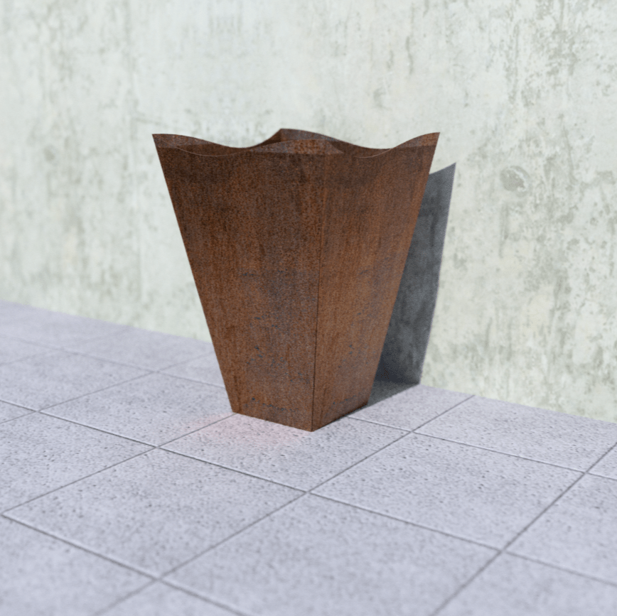 Corten Steel Tapered Wavy Top Planter - Multiple Sizes - corten planter - corten pond - Northern Forge, LLC