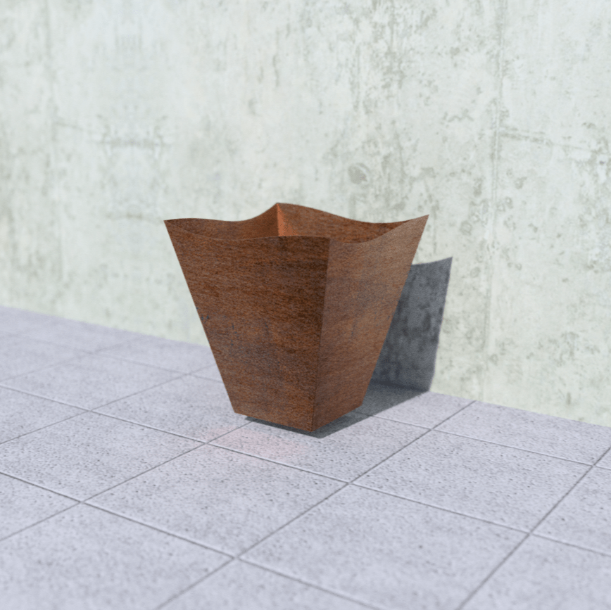 Corten Steel Tapered Wavy Top Planter - Multiple Sizes - corten planter - corten pond - Northern Forge, LLC