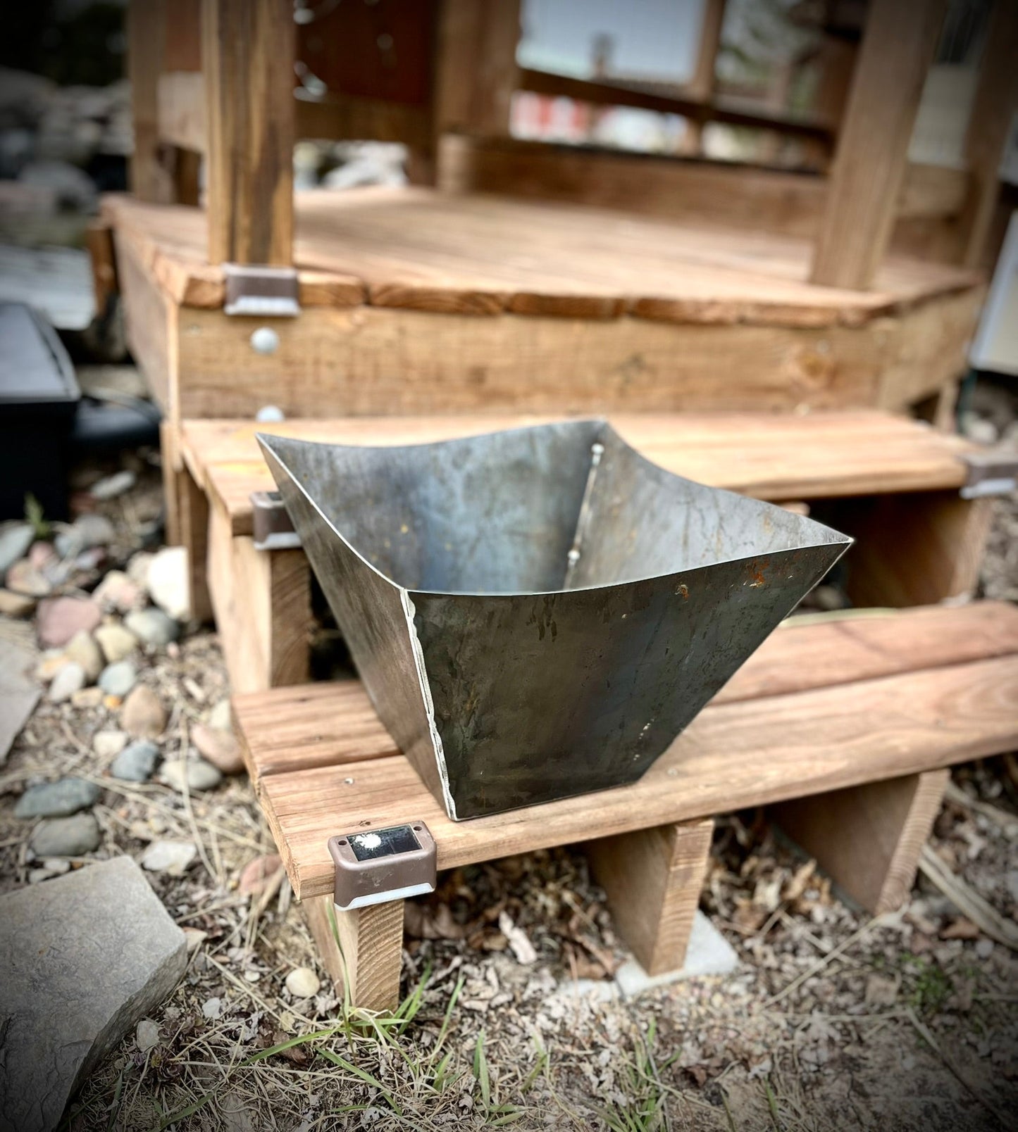 Corten Steel Tapered Wavy Top Planter - Multiple Sizes - corten planter - corten pond - Northern Forge, LLC