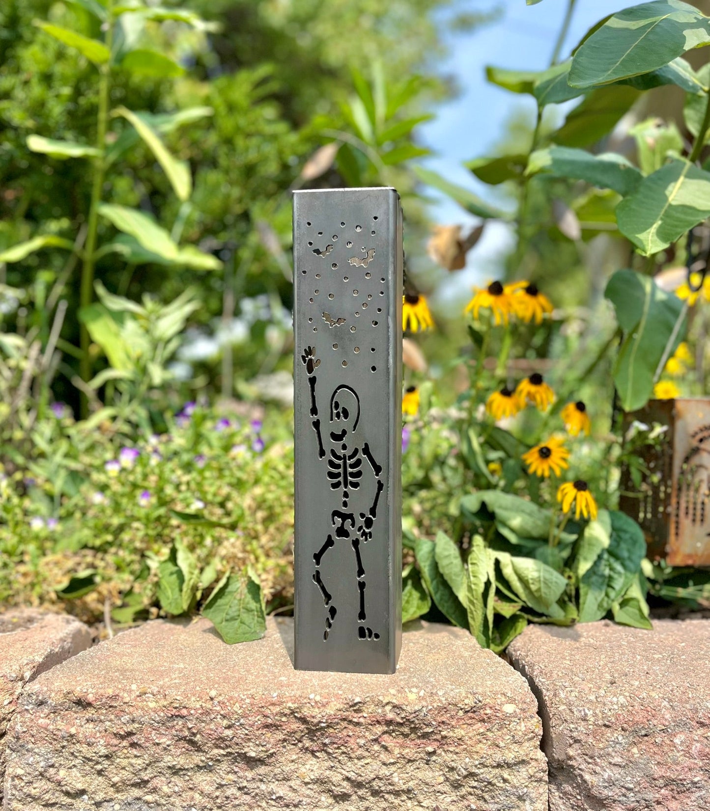 Dancing Bones Solar Tube Lights - Skeletons - Steel - dancing skeleton lights - Dancing Skeletons - Northern Forge, LLC
