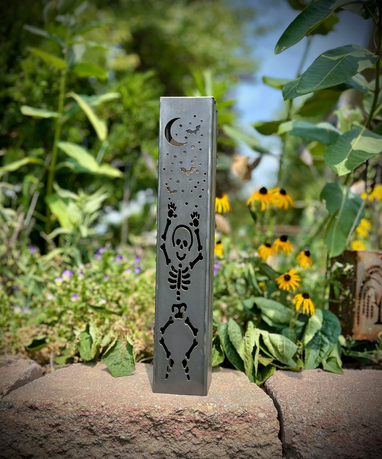 Dancing Bones Solar Tube Lights - Skeletons - Steel - dancing skeleton lights - Dancing Skeletons - Northern Forge, LLC