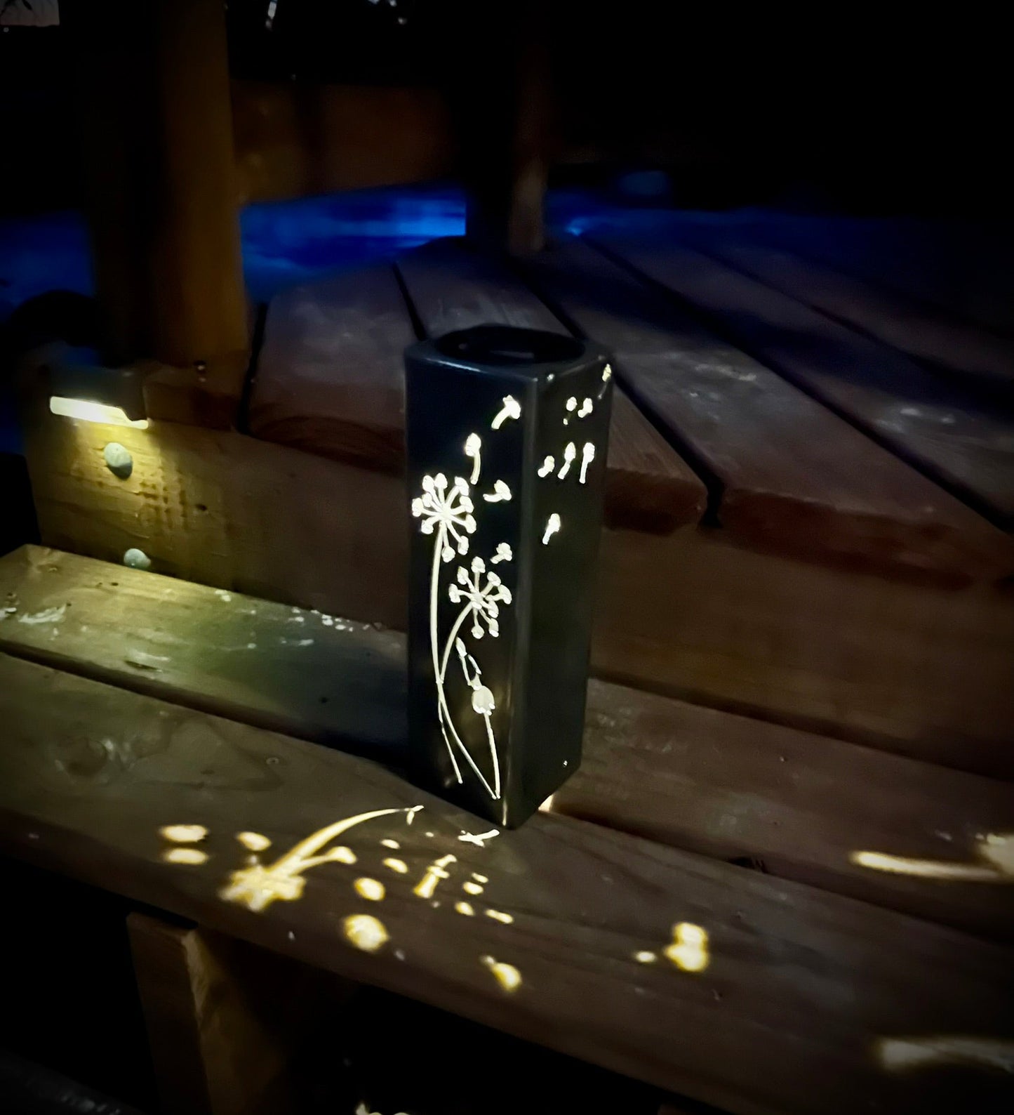 Dandelion Solar Tube Light - Steel - flower light - landscape lighting - Northern Forge, LLC