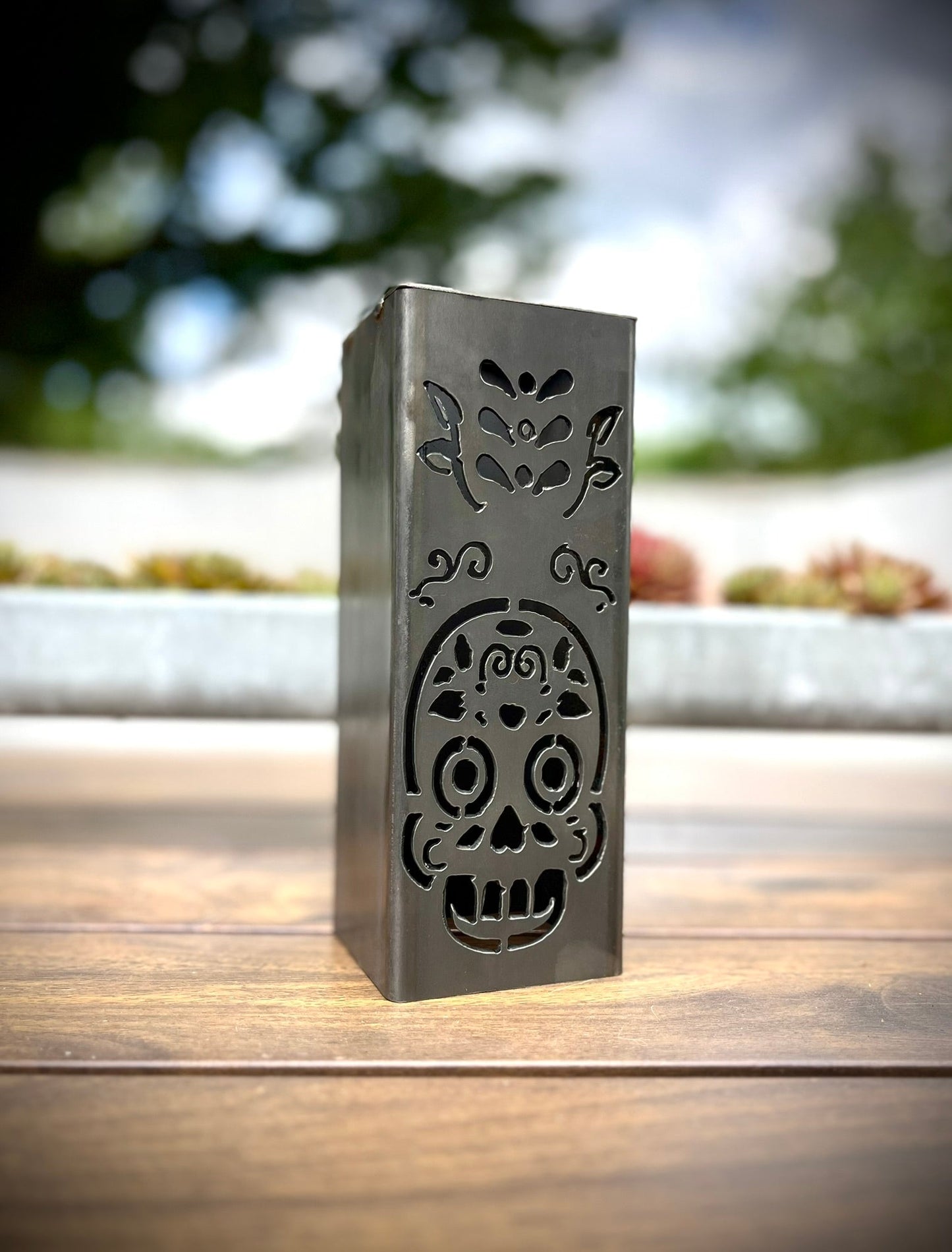Day of the Dead Solar Tube Light - Steel - Multiple Sizes - day of the dead decor - day of the dead light - Northern Forge, LLC