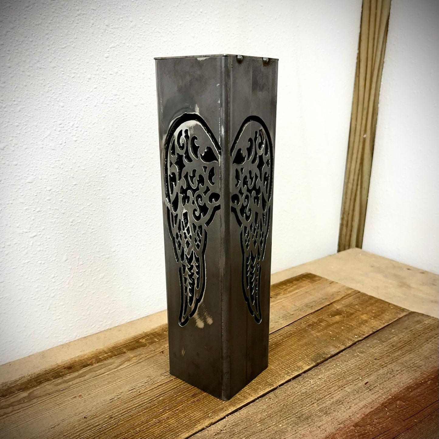 DEFECT - Angel Wing Solar Tube Light - Steel - 12 - inch - defect - Northern Forge, LLC