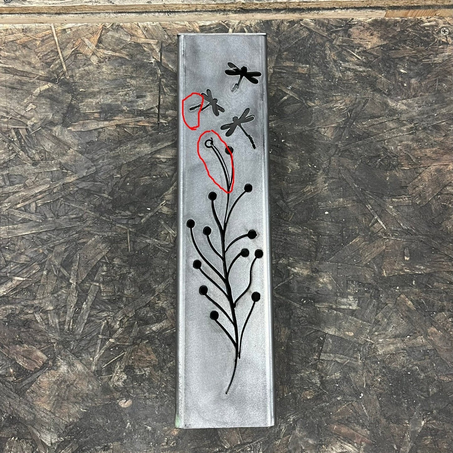 DEFECT - Dragonfly Branch Solar Tube Light - Steel - 12 - inch (3) - defect - Northern Forge, LLC