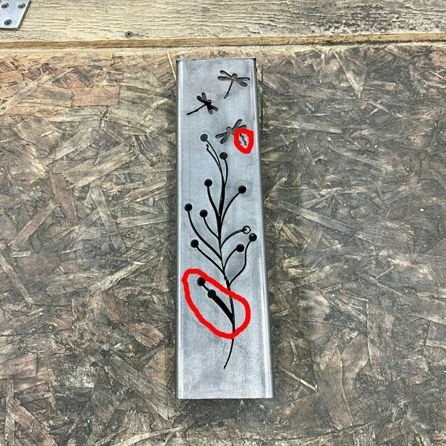 DEFECT - Dragonfly Branch Solar Tube Light - Steel - 12 - inch - defect - Northern Forge, LLC