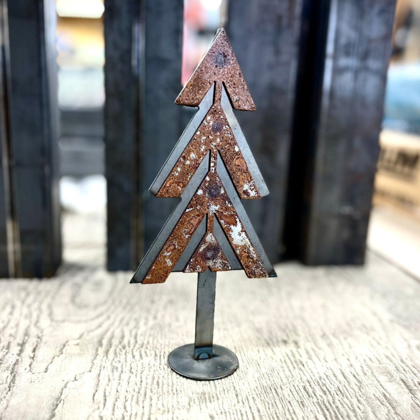DEFECT - Layered Steel Christmas Tree - Mantel - defect - Northern Forge, LLC