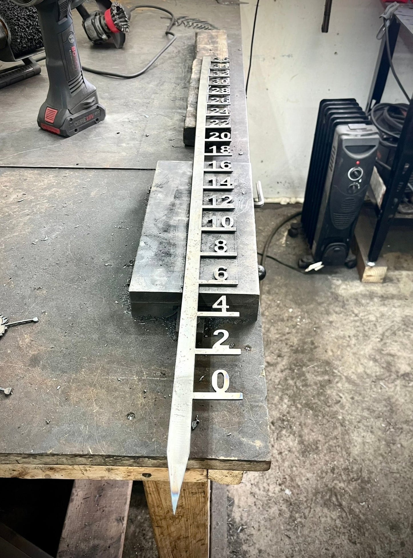 DEFECT Simple Steel Snow Gauge - 36 - inch - defect - Northern Forge, LLC