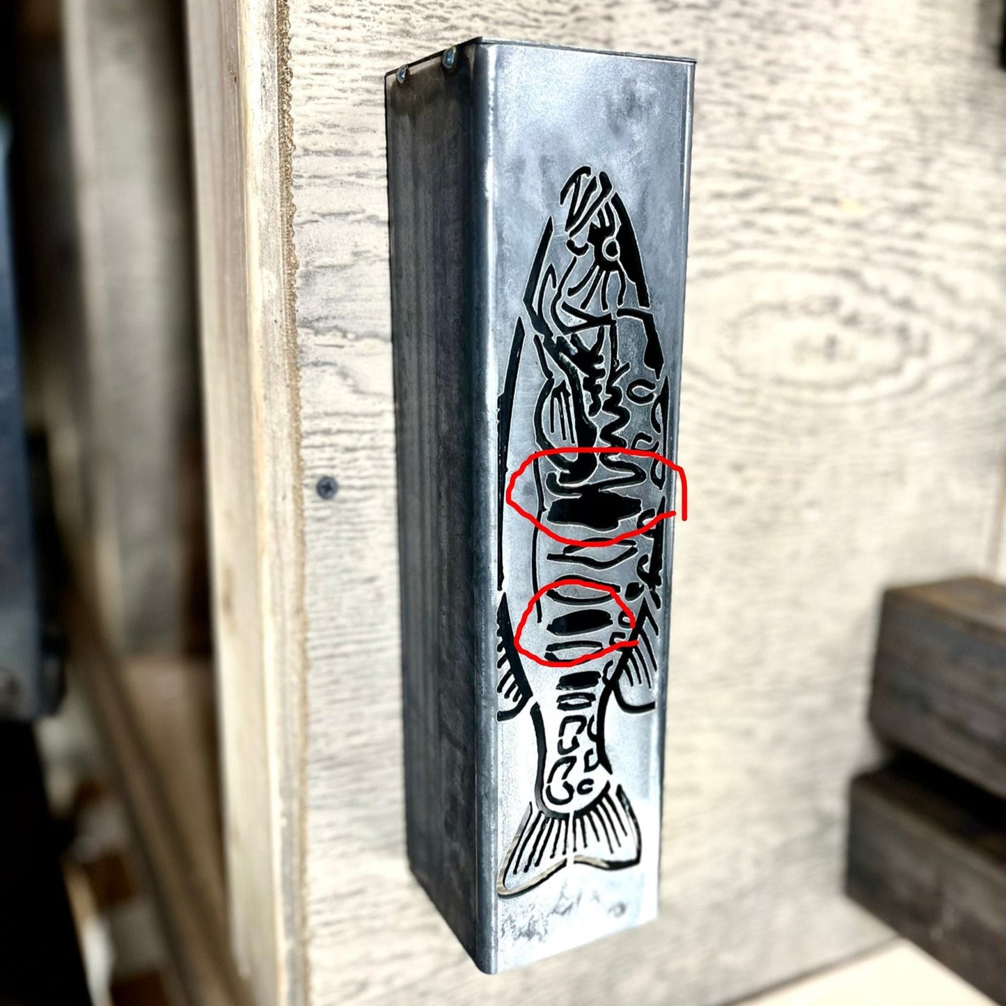DEFECT - Smallmouth Bass Pillar Luminary w/ Solar Cap - defect - landscape lighting - Northern Forge, LLC