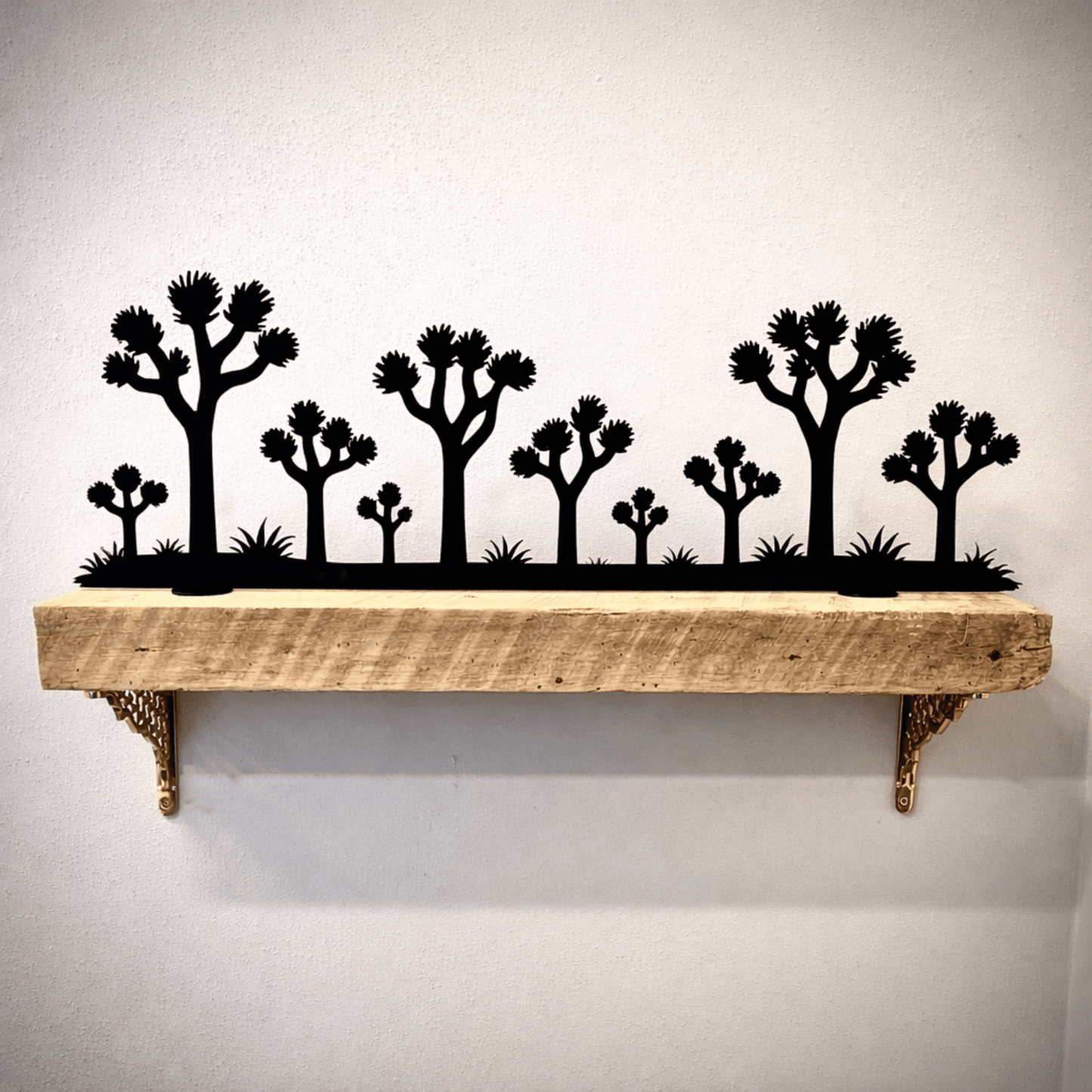Desert Horizon – Joshua Tree Shelf Silhouette - Standing - desert scene shelf - home - Northern Forge, LLC