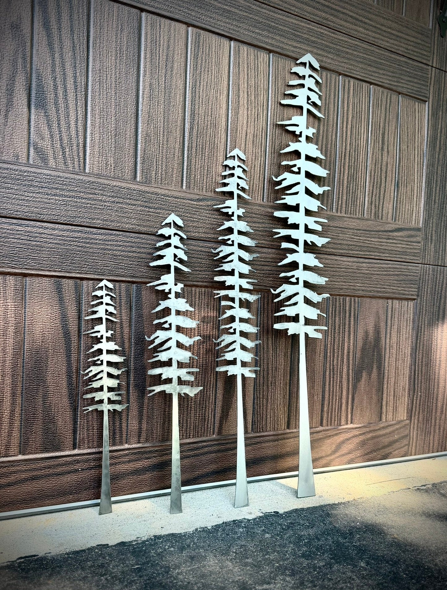DISCOUNTED - XL Raw Steel Pine Trees - Wall Art - christmas - christmas decor - Northern Forge, LLC