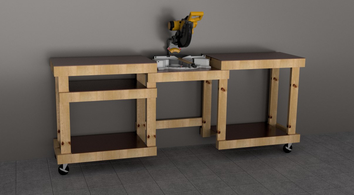 DIY Plans for a Simple Miter Saw Table, Miter Box Station, Work Bench Build Plans - 8 foot work bench - Build Plans - Northern Forge, LLC