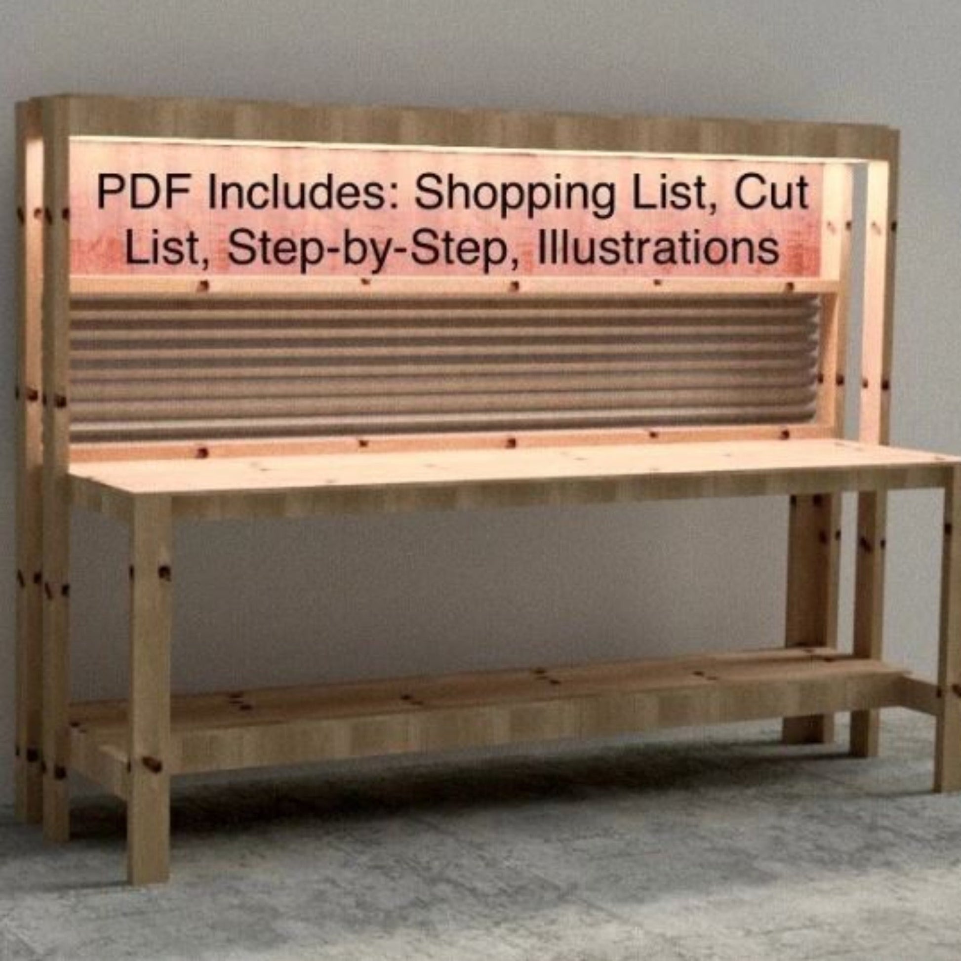 DIY Simple 8 - foot Work Bench Build Plans - Digital Step - by - Step PDF - 8 foot work bench - Build Plans - Northern Forge, LLC