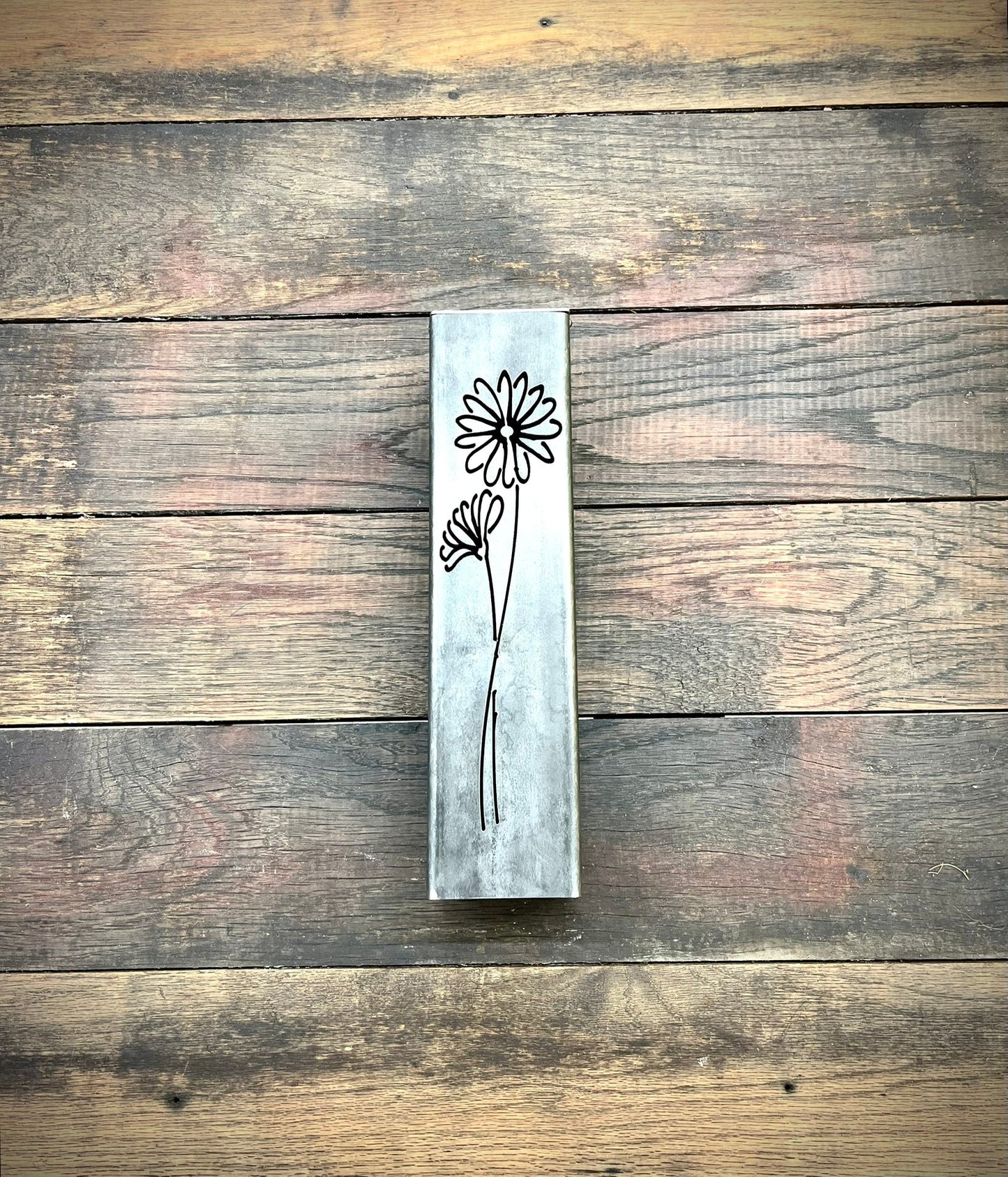 Glowing Daisies Luminary Pillar w/ Solar Cap | 12 - inch, 14 - inch, 16 - inch - daisy solar light - Luminary tube - Northern Forge, LLC