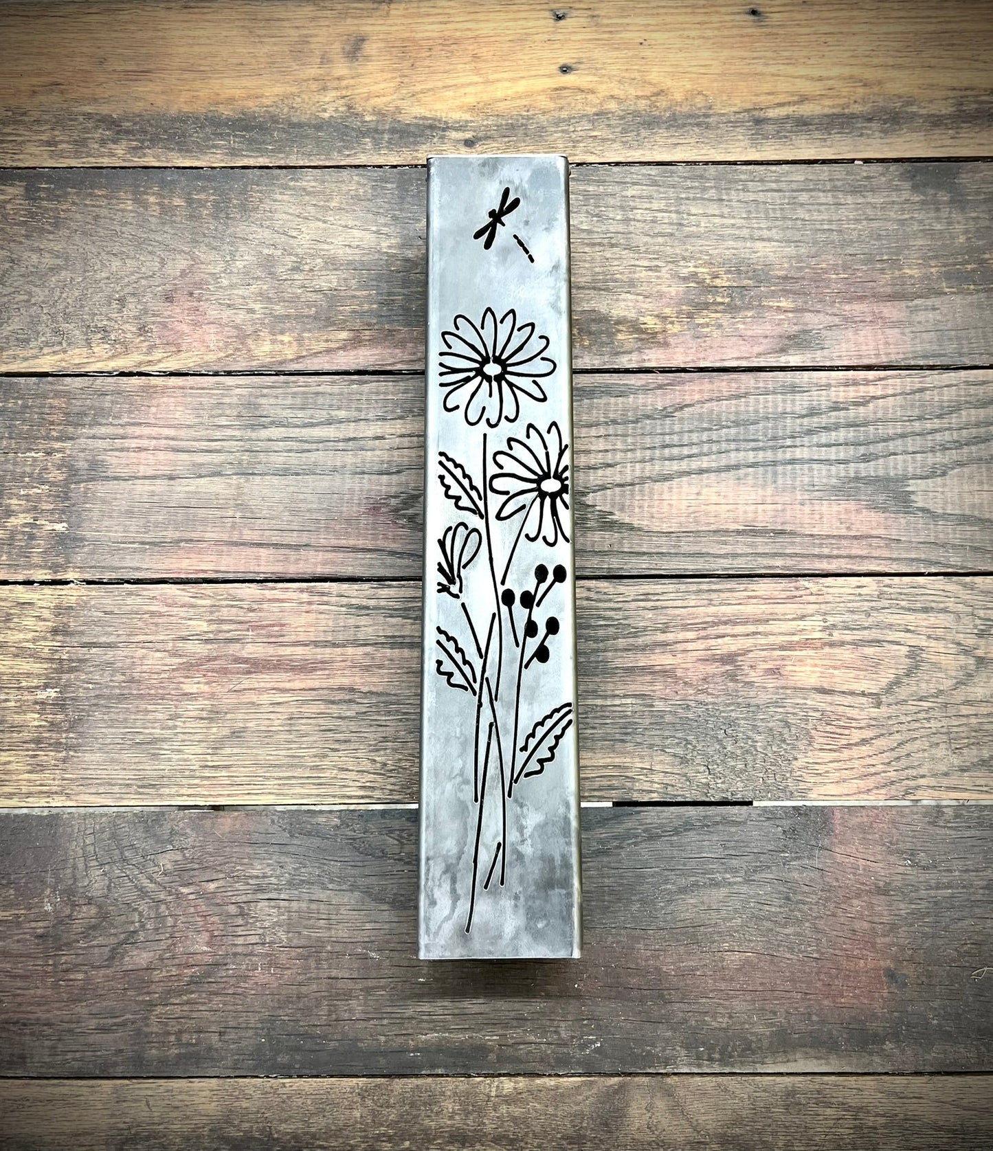 Glowing Daisies Luminary Pillar w/ Solar Cap | 12 - inch, 14 - inch, 16 - inch - daisy solar light - Luminary tube - Northern Forge, LLC