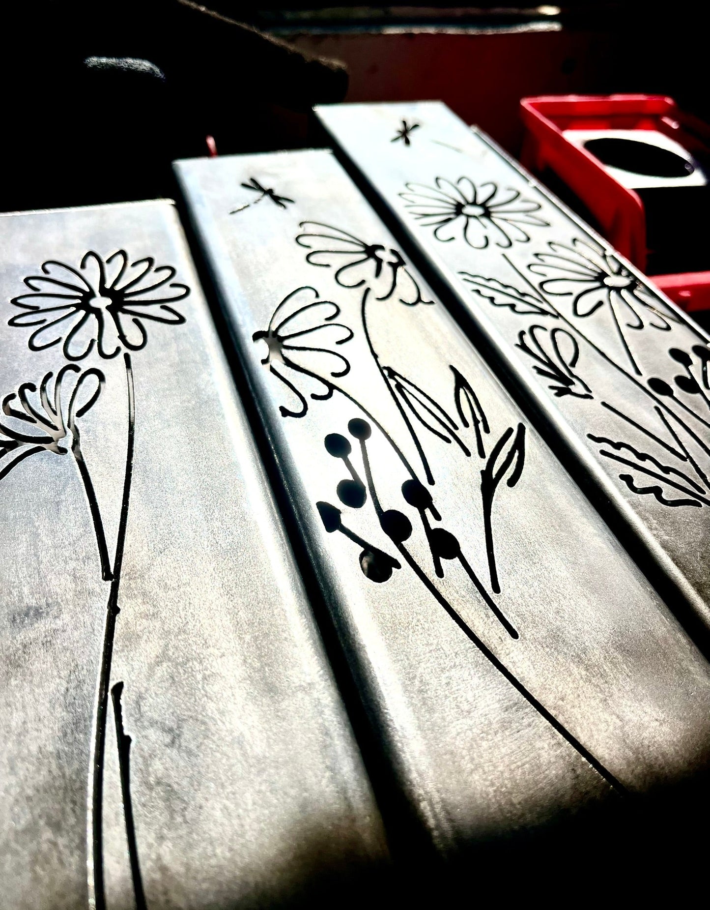 Glowing Daisies Luminary Pillar w/ Solar Cap | 12 - inch, 14 - inch, 16 - inch - daisy solar light - Luminary tube - Northern Forge, LLC