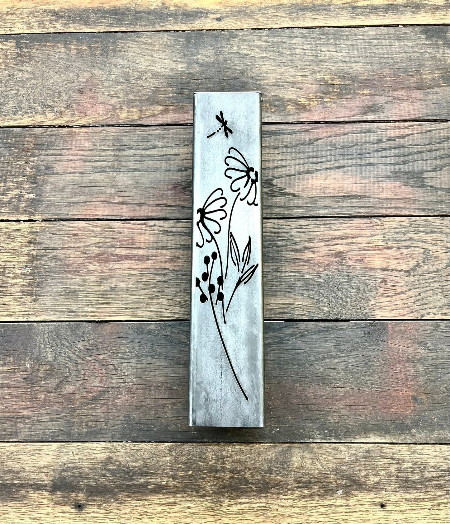 Glowing Daisies Luminary Pillar w/ Solar Cap | 12 - inch, 14 - inch, 16 - inch - daisy solar light - Luminary tube - Northern Forge, LLC