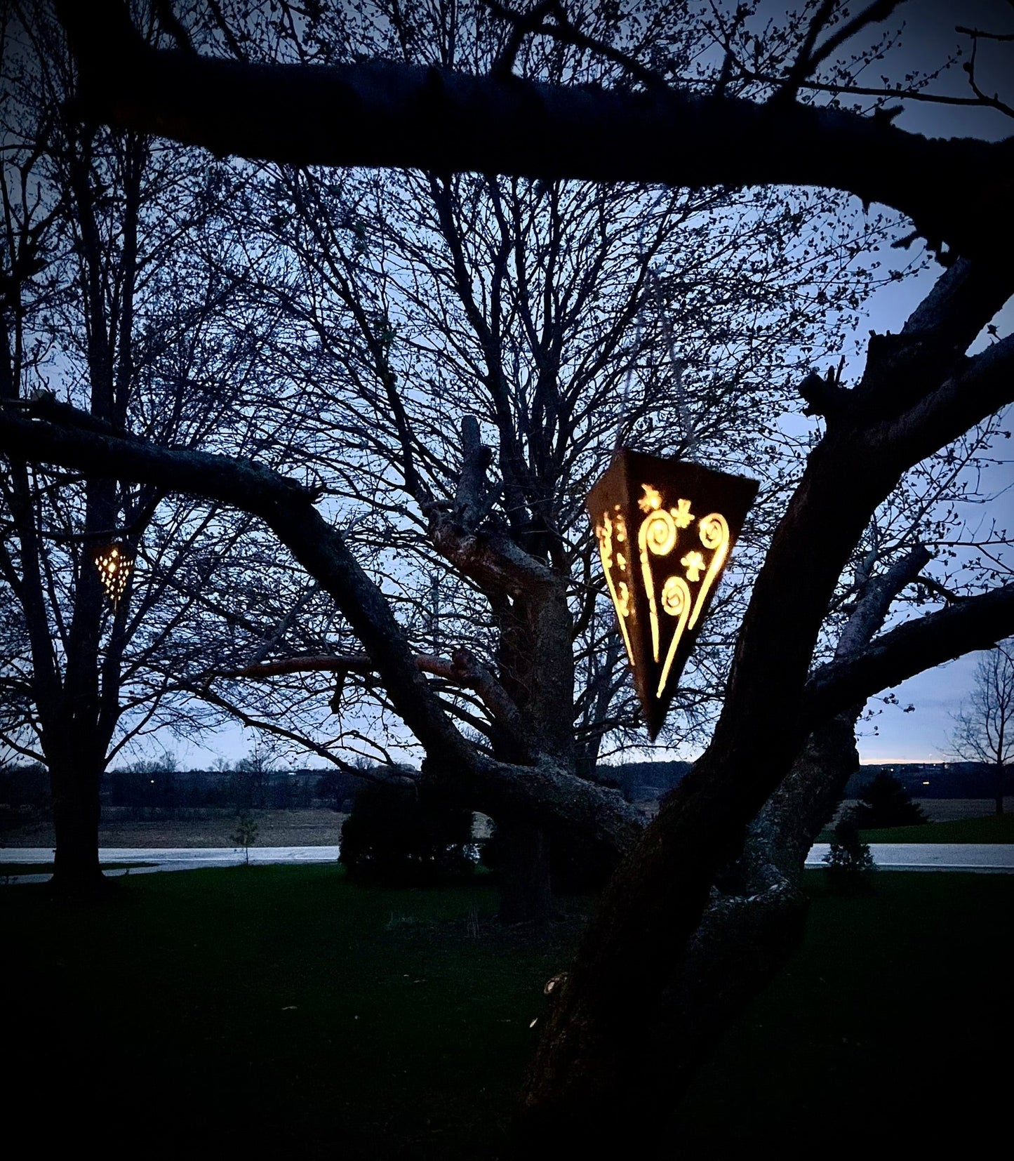 Hanging Pyramid Solar Light | 7 in. - accent lights - hanging pyramid lights - Northern Forge, LLC