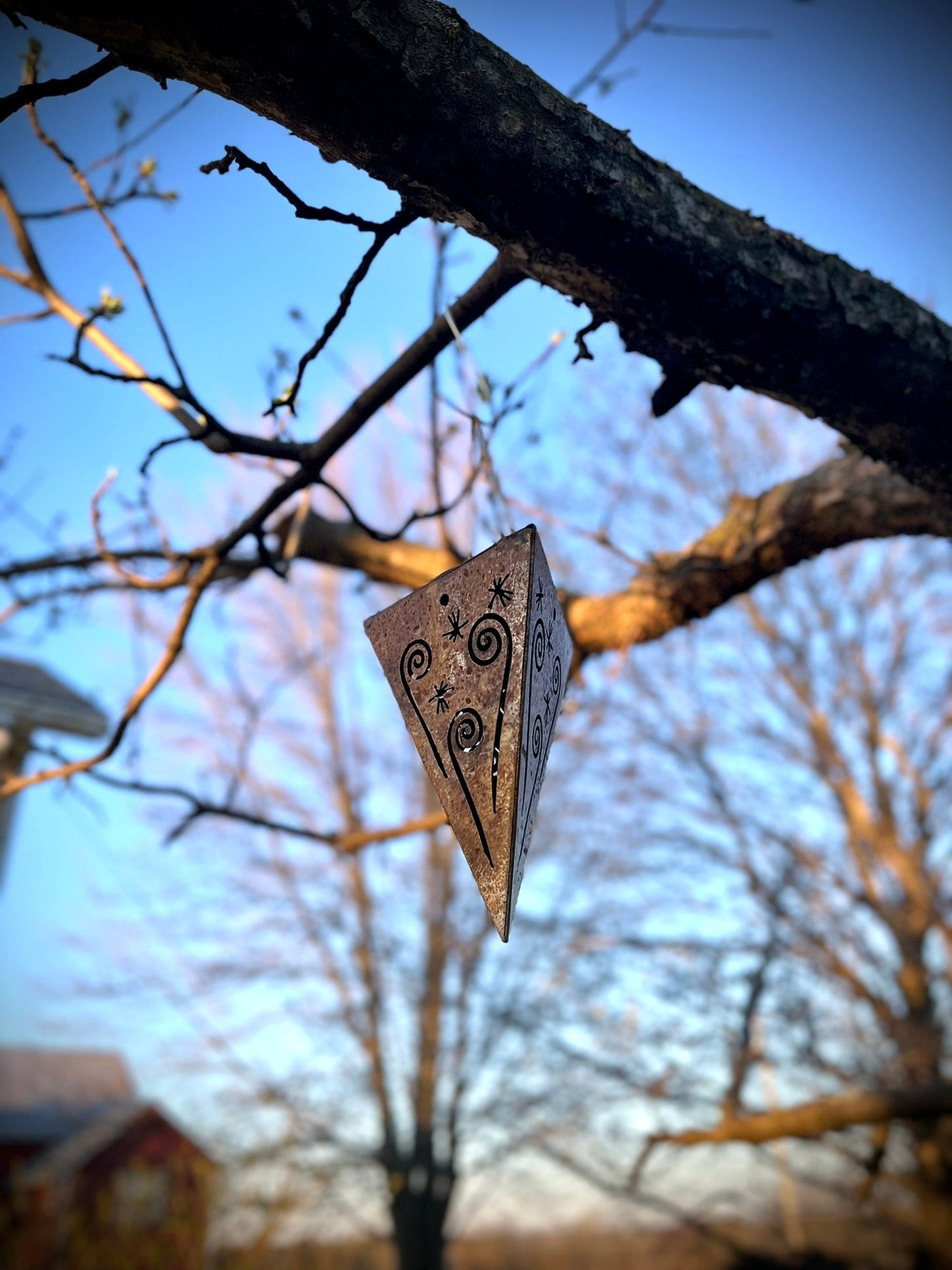 Hanging Pyramid Solar Light | 7 in. - accent lights - hanging pyramid lights - Northern Forge, LLC