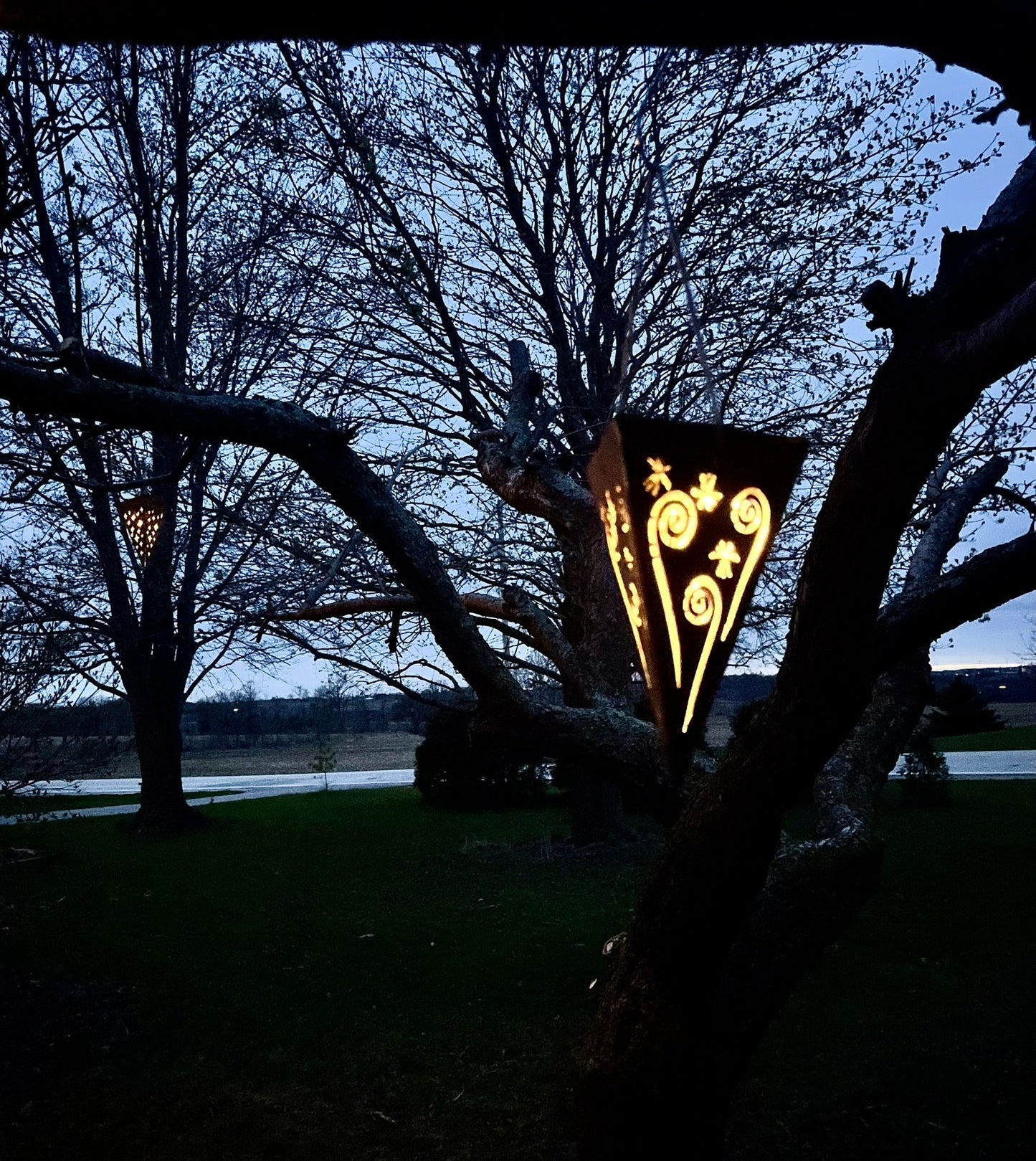 Hanging Pyramid Solar Light | 7 in. - accent lights - hanging pyramid lights - Northern Forge, LLC