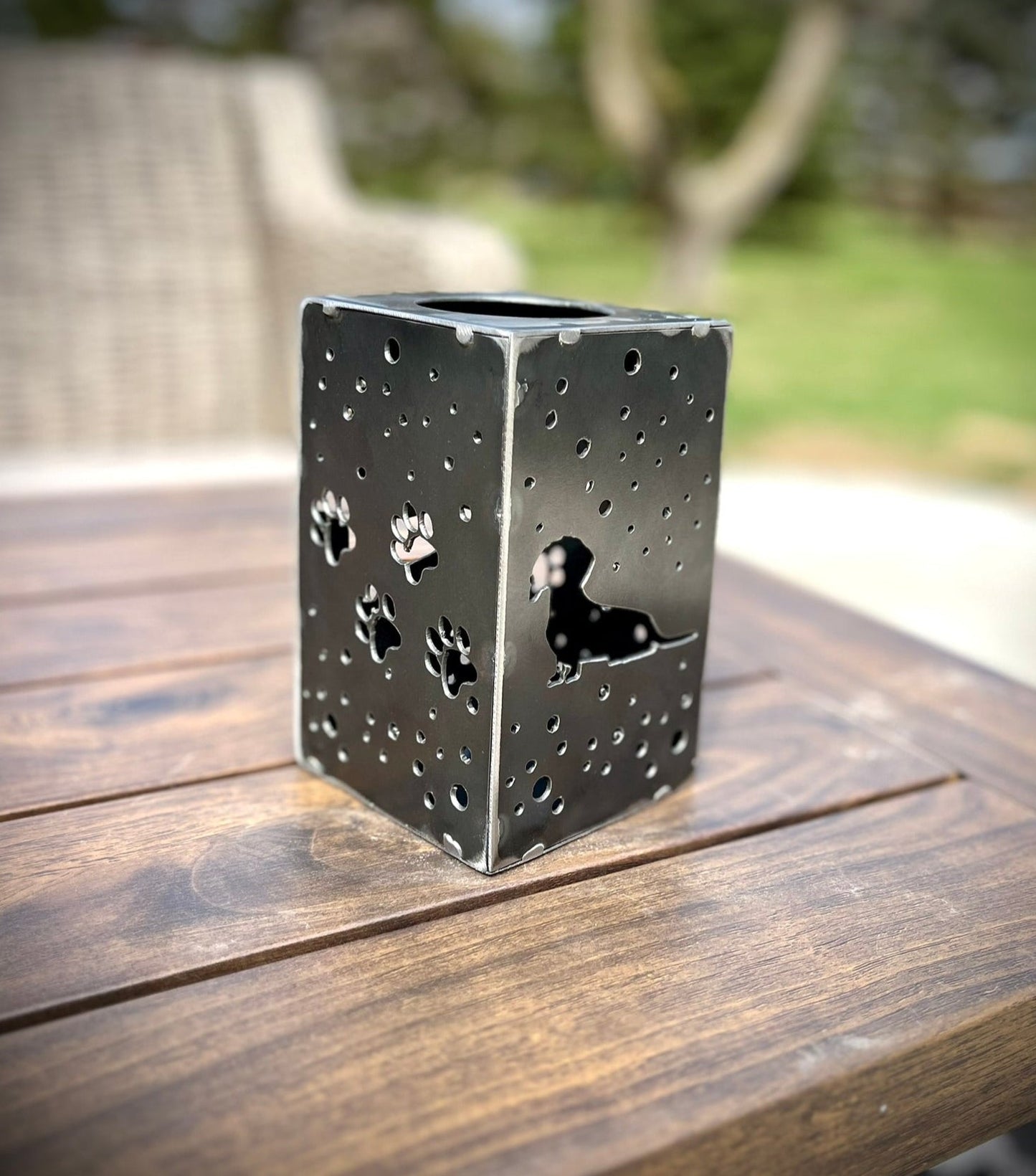 Hanging Steel Solar Puppy Cube | 6.5 in. | Pick a Breed - accent lights - beagle memorial - Northern Forge, LLC