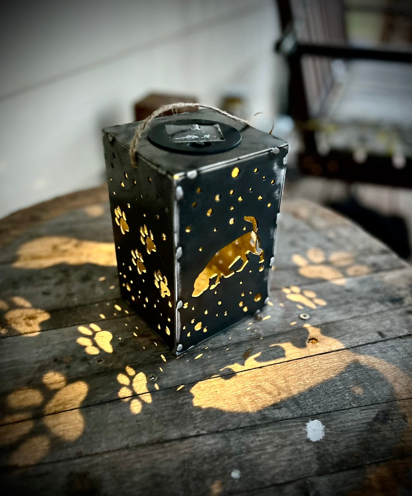 Hanging Steel Solar Puppy Cube | 6.5 in. | Pick a Breed - accent lights - beagle memorial - Northern Forge, LLC
