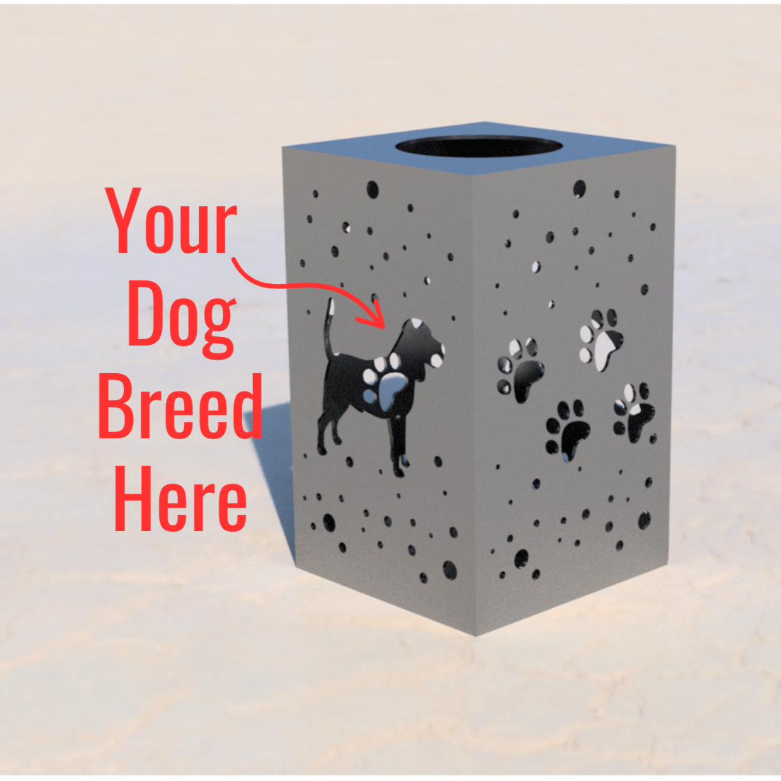 Hanging Steel Solar Puppy Cube | 6.5 in. | Pick a Breed - accent lights - beagle memorial - Northern Forge, LLC