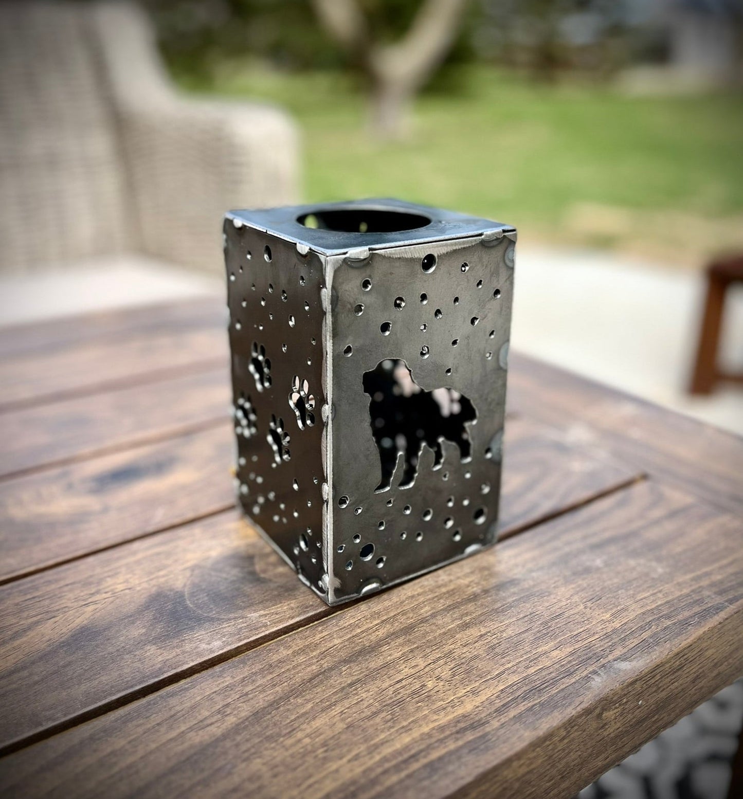 Hanging Steel Solar Puppy Cube | 6.5 in. | Pick a Breed - accent lights - beagle memorial - Northern Forge, LLC