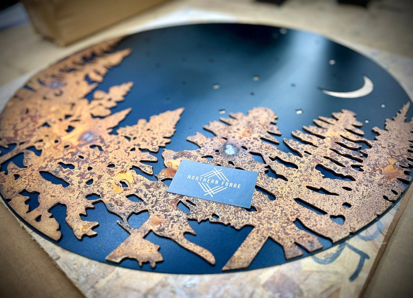 Layered Pine Forest Under the Stars - Wall Art - christmas - forest wall art - Northern Forge, LLC