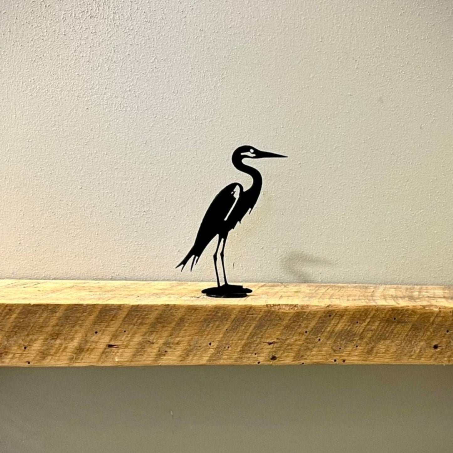 Metal Blue Heron - Mantel - bird art - bird for mantel - Northern Forge, LLC