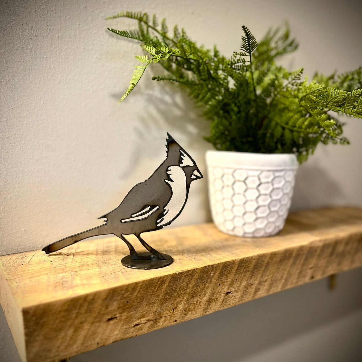 Metal Cardinal - Mantel - bird art - bird for mantel - Northern Forge, LLC