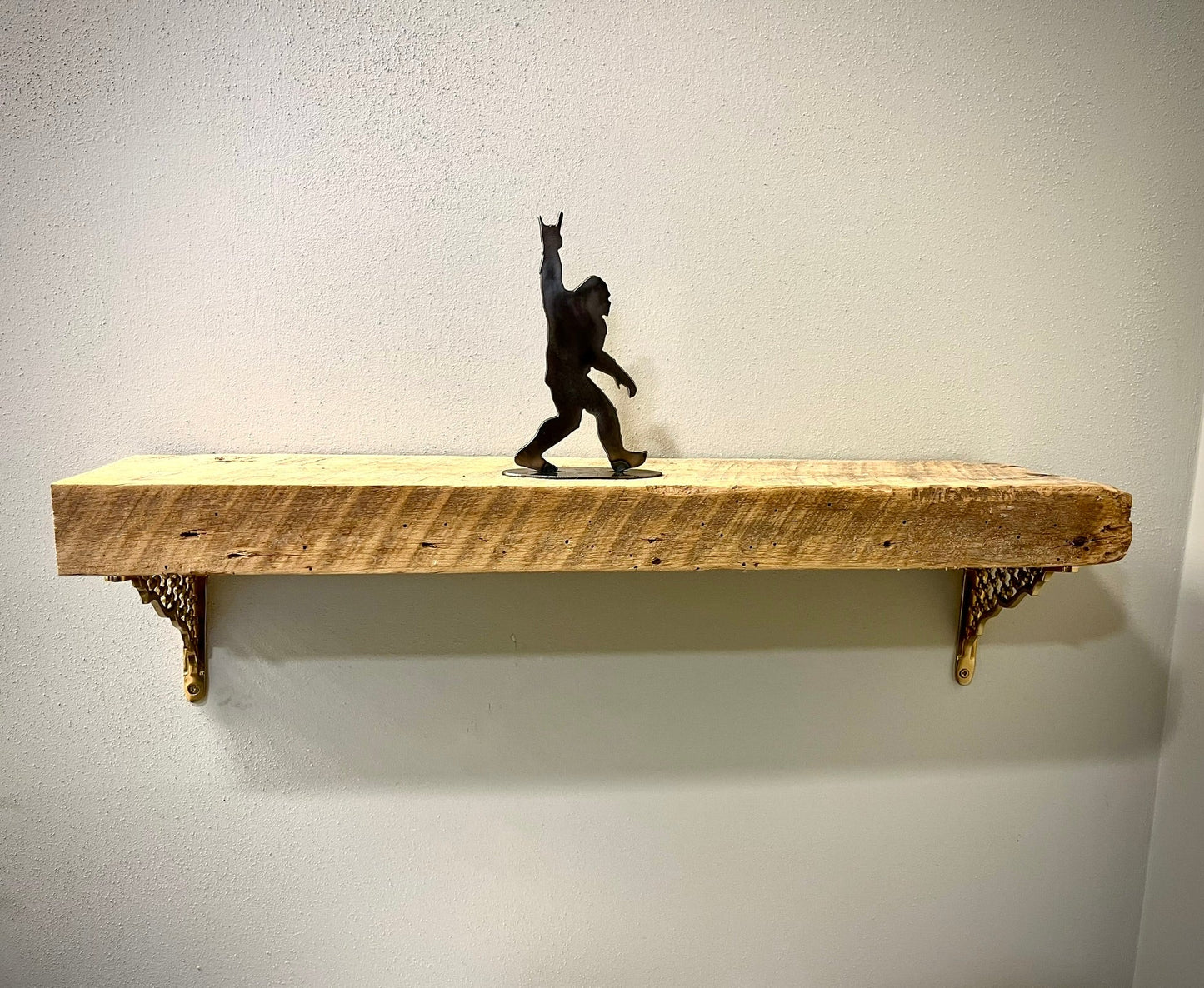 Metal Mantel "Rock On" Bigfoot | 6 - inch - cabin decor - deer for mantel - Northern Forge, LLC