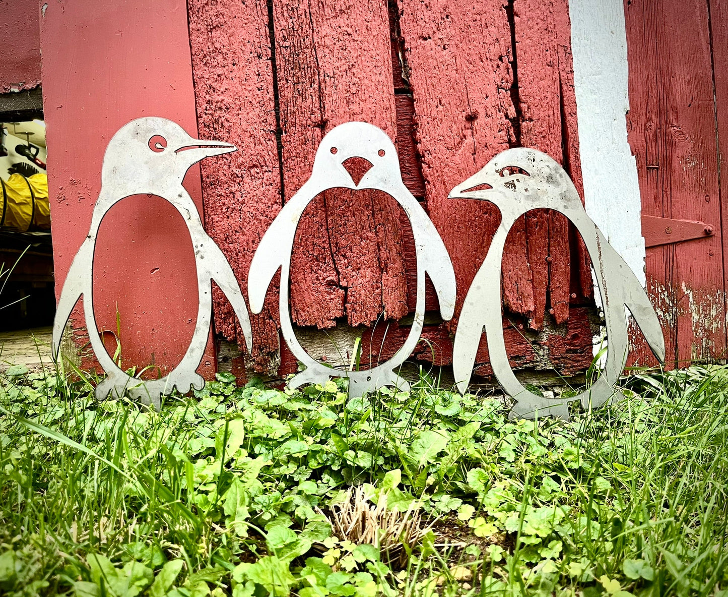 Metal Penguin Yard Stakes - Steel - 14 - inches - christmas decor - metal bird - Northern Forge, LLC