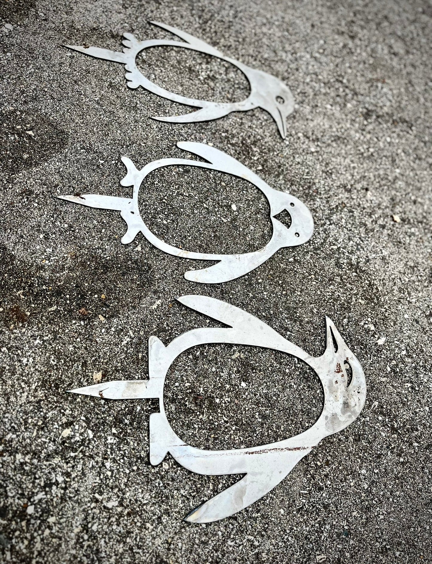 Metal Penguin Yard Stakes - Steel - 14 - inches - christmas decor - metal bird - Northern Forge, LLC