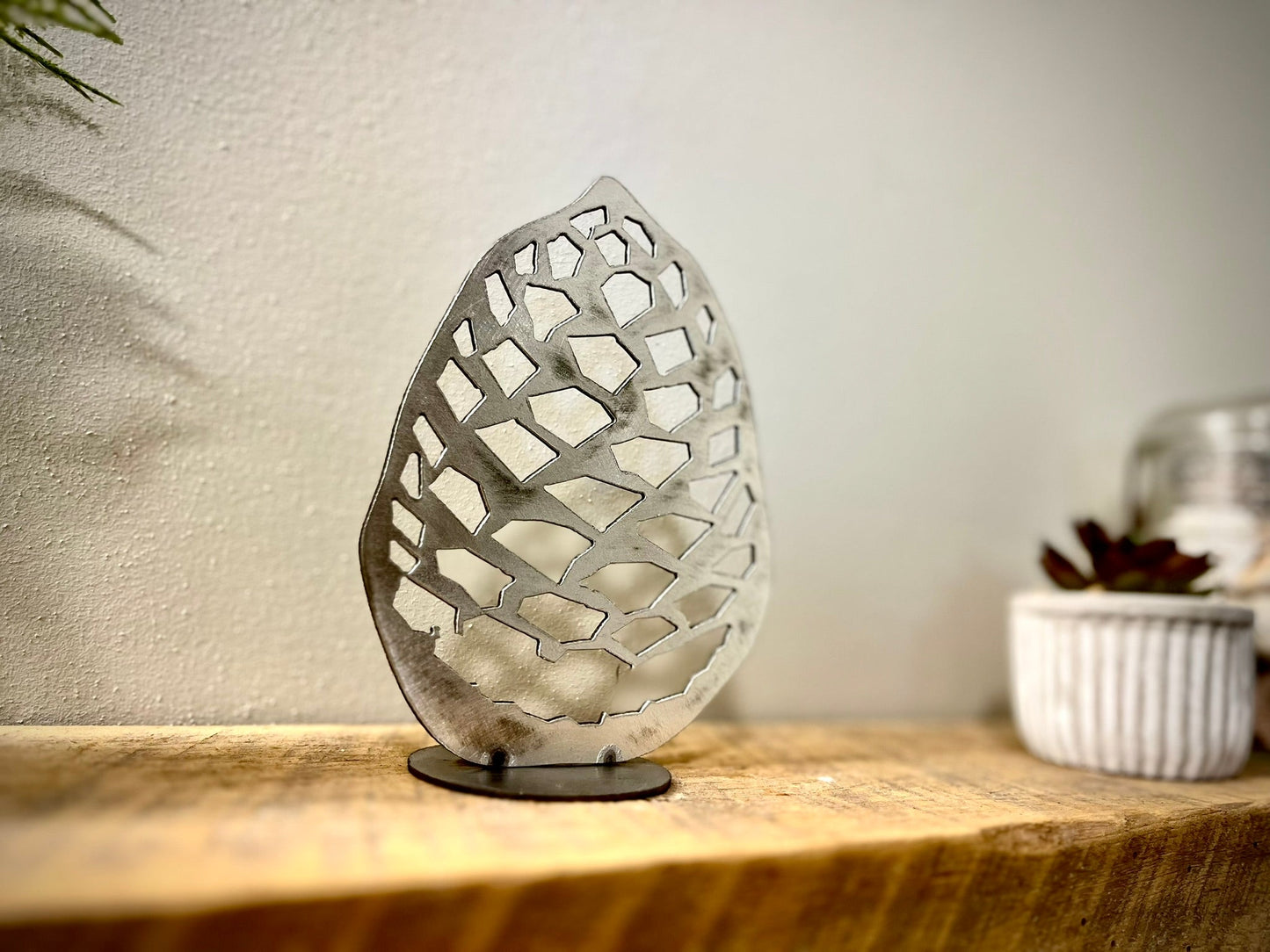 Metal Pine Cone - Mantel - creepy tree decor - dead tree mantel - Northern Forge, LLC