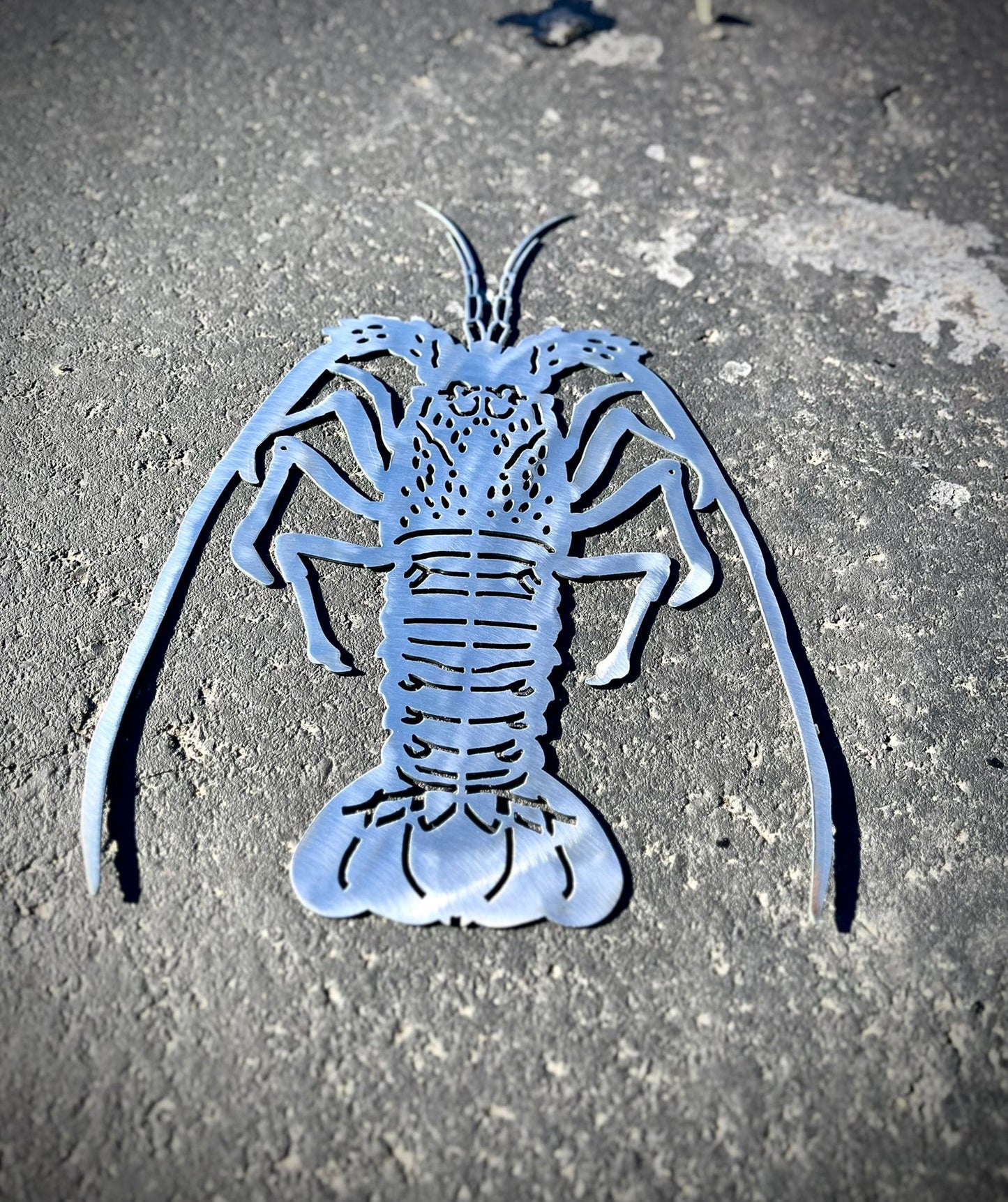 Metal Rock Lobster - cabin sign - fish - Northern Forge, LLC