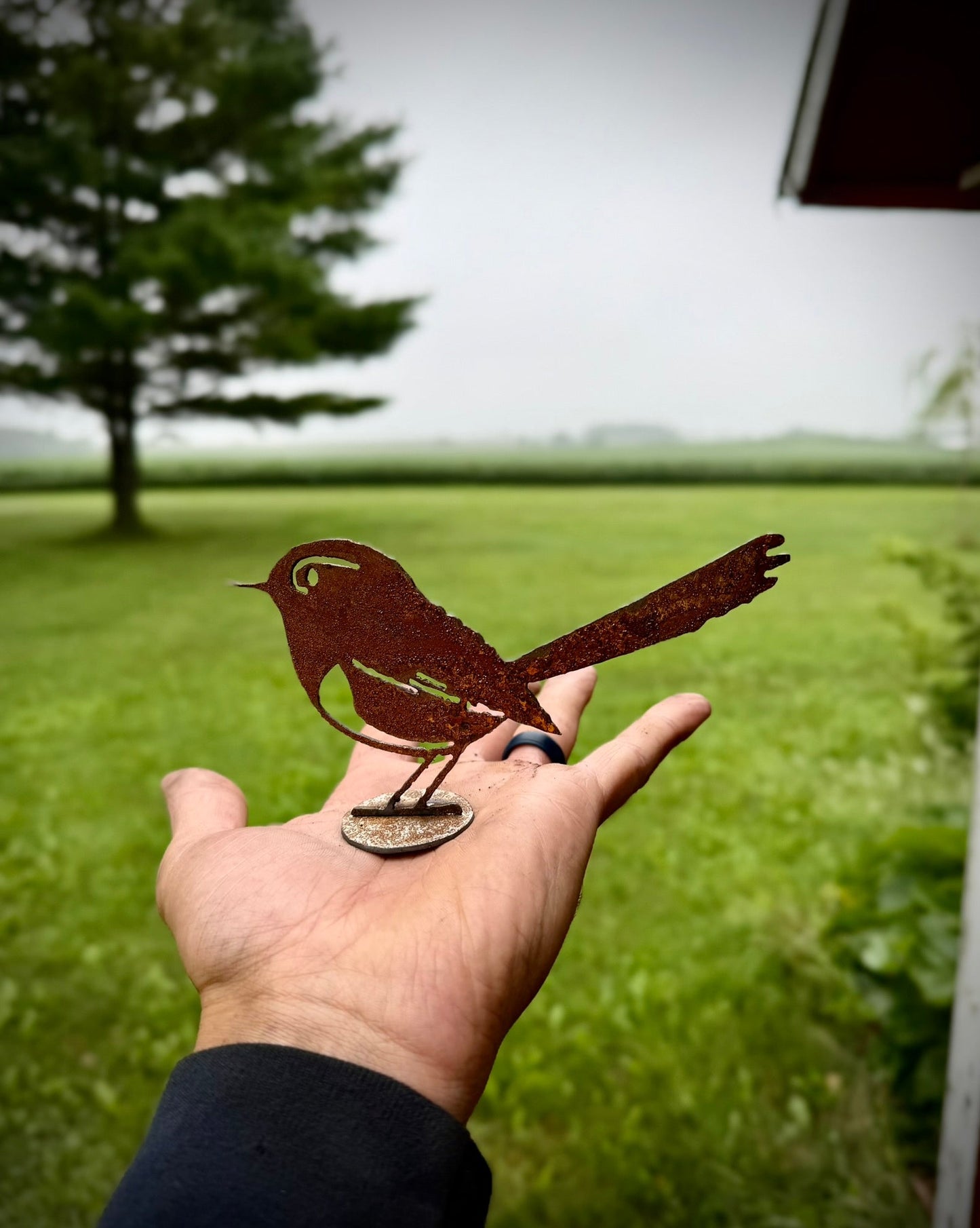 Metal Wren - Mantel - bird art - bird for mantel - Northern Forge, LLC