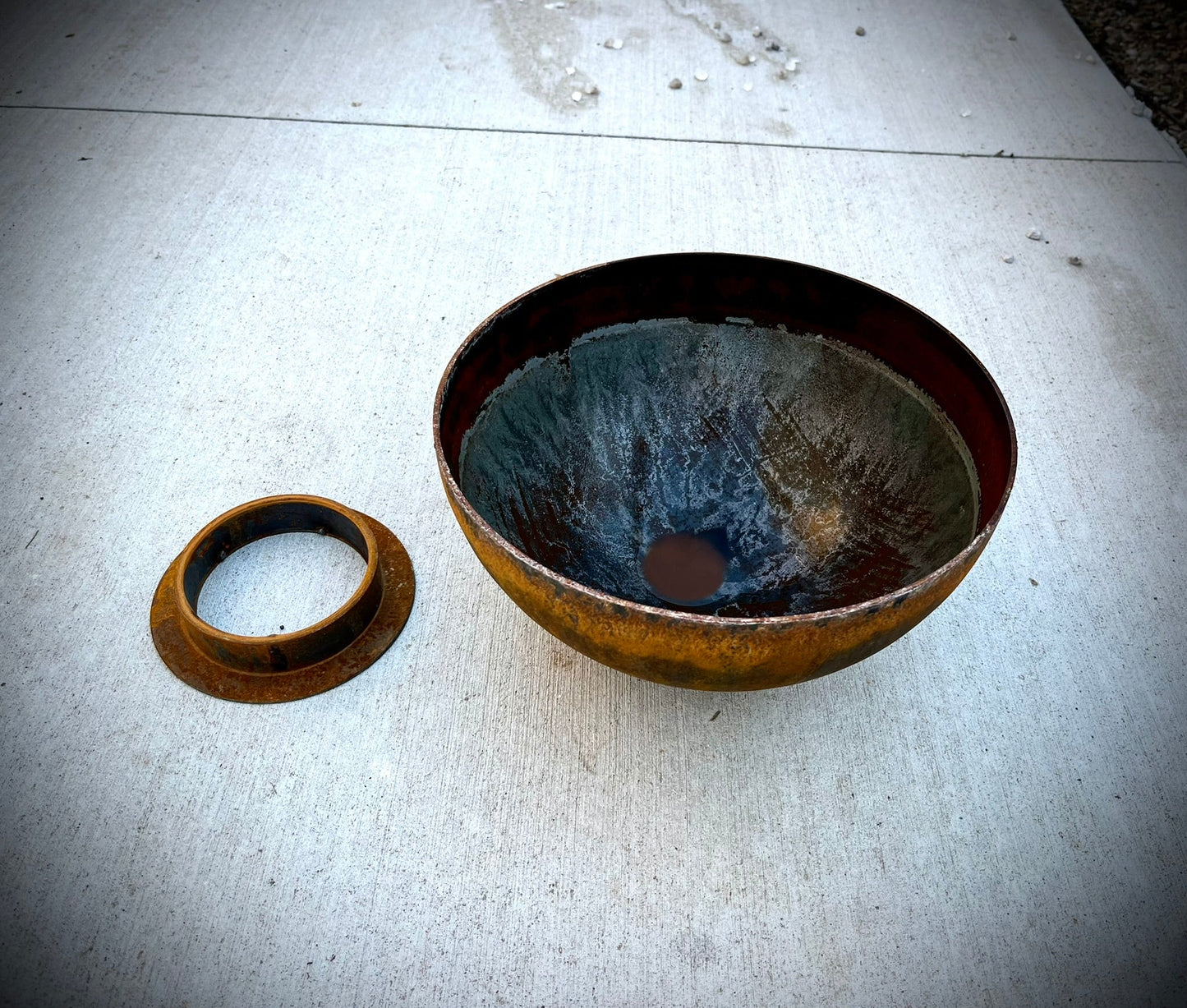 Mini Mirror Bowl - Steel - corten planter - corten pond - Northern Forge, LLC