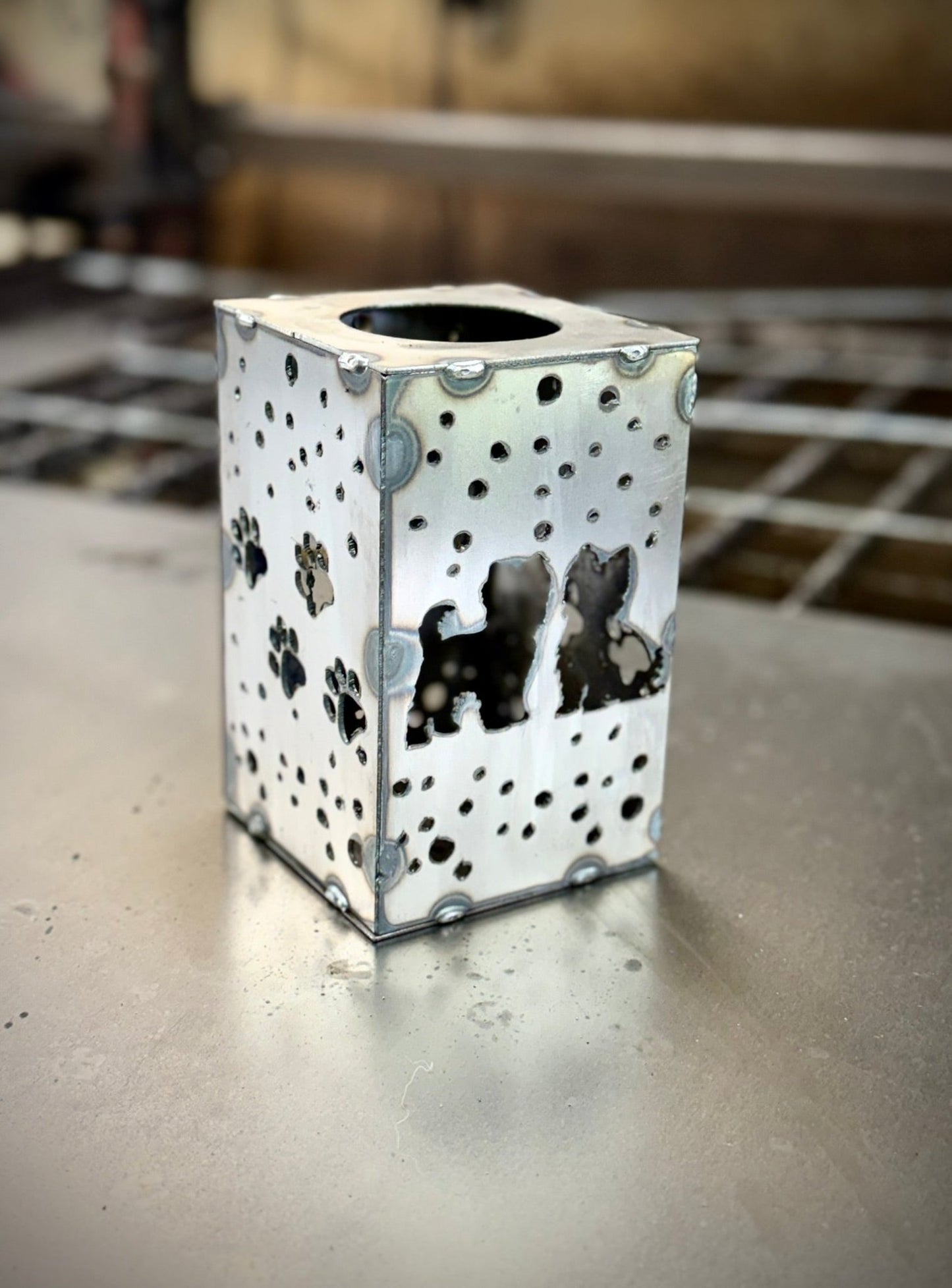 Puppy Cube Steel Hanging Solar Light | 6.5 in. | Pick a Breed - accent lights - beagle memorial - Northern Forge, LLC