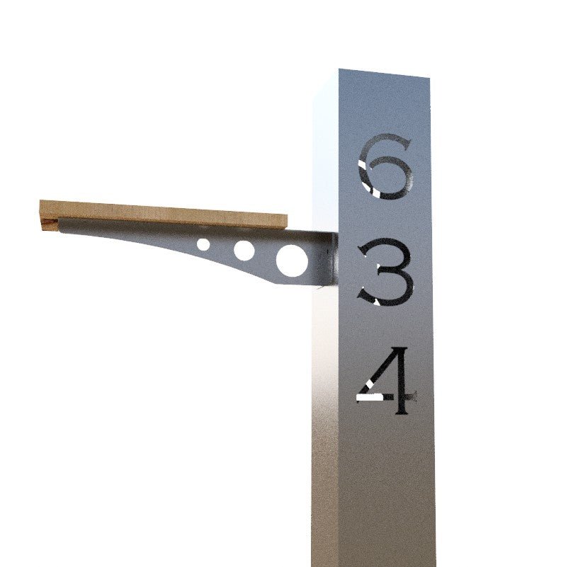 Sentinel Solar Mailbox Post Sleeve - Steel - 48 - inch - 48 - inch address pillar - address - Northern Forge, LLC