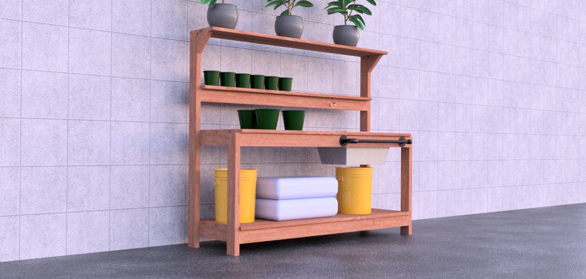 Simple 6 - foot Potting Bench Build Plans DIY, Digital Instructions PDF Sheet - Build Plans - corrugated planter box - Northern Forge, LLC